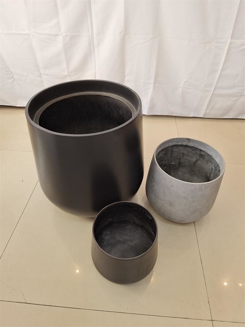 China Wholesale Round Shape Fiberglass Flower Pots GRP Planter Box For Outdoor Indoor Decor