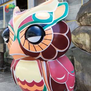 Quality high strength alive sound Fiberglass Animal Statues Lighting Animatronic Owl wholesale