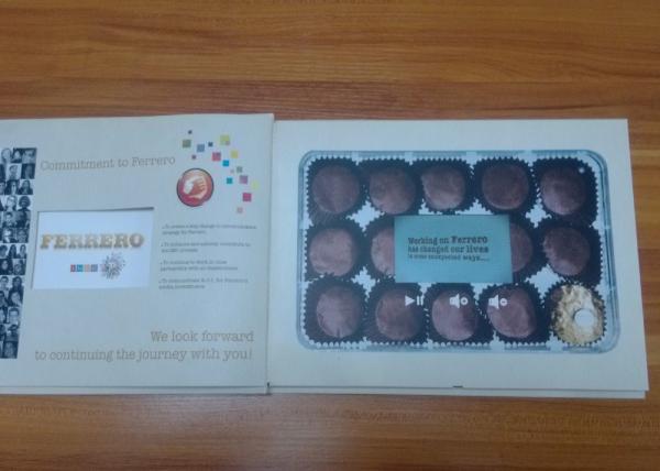 FERRERO Promotional 2.4'' LCD screen advertising business video cards, many