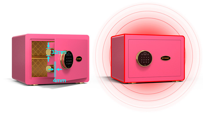 H250mm Solid Bolts Home Safe Box Fingerprint Lock With Hammer Surface treatment