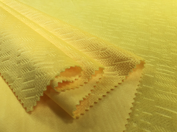 210GSM Soft 100% Polyester Embossed Pattern Micro Velvet Fabric - Yellow