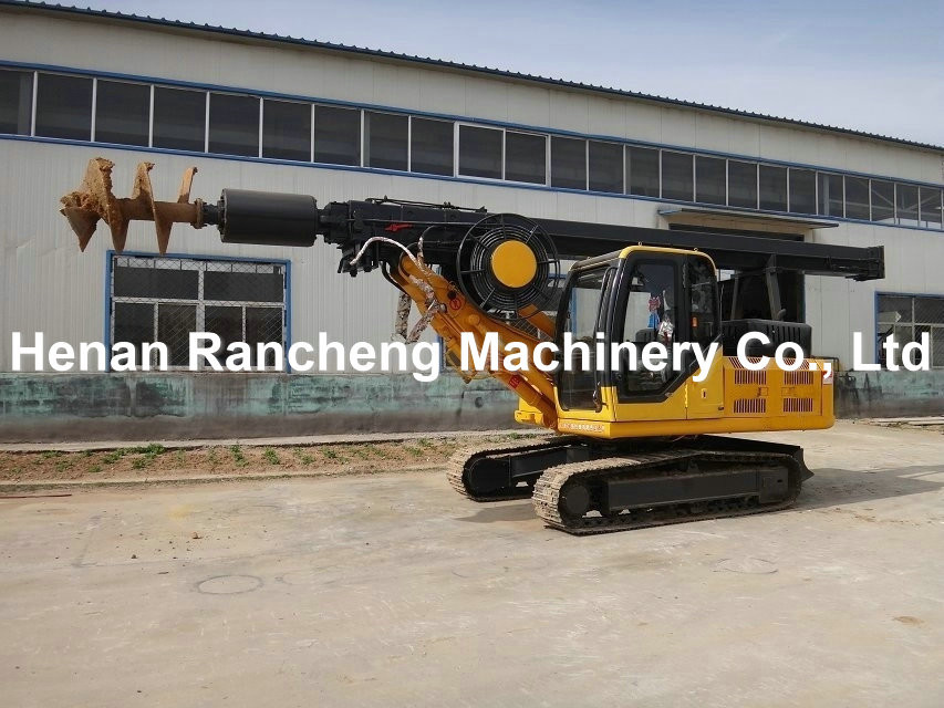 Hydraulic Oil Cylinder Rotary Drilling Rig 15m / 20m Depth 110KW Cummins Engine