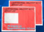 Customize plastic self adhesive packing list bag, envelope cash bag/plastic