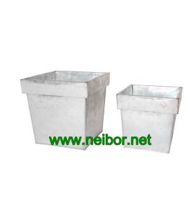Quality galvanized tapered square flower pots metal planters wholesale