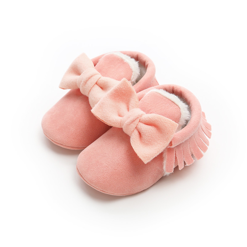 MARCH EXPO 2019 baby shoes Bow casual shoe for toddler firstwalker Plus velvet thick infant baby boot