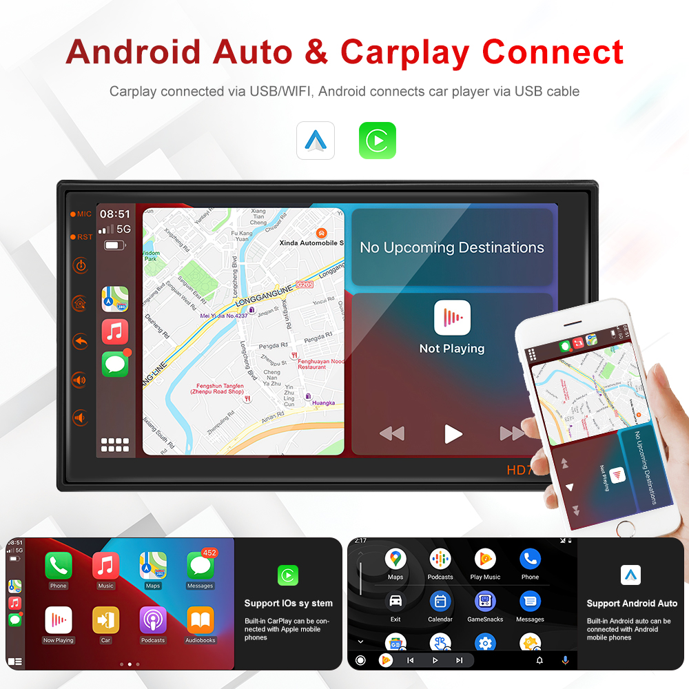 Universal 7" Touch Screen Display Autoradio Stereo MP5 Video Car Multimedia DVD Player