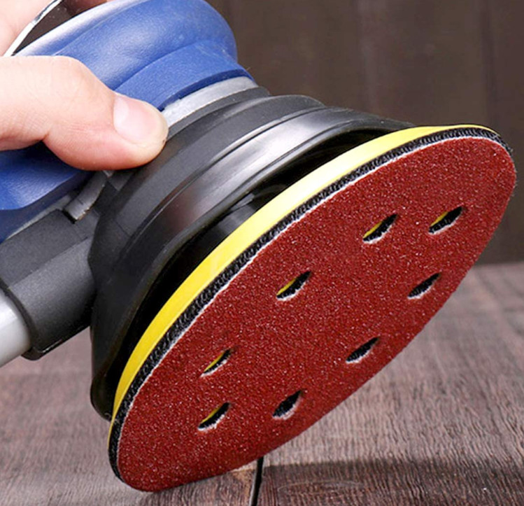 Red Aluminum Oxide Hook And Loop Sanding Discs 80pcs Mix Grits Sandpaper Discs