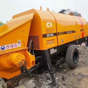Quality 75KW Electric Used Concrete Trailer Pump Sany Yellow HBT60C wholesale