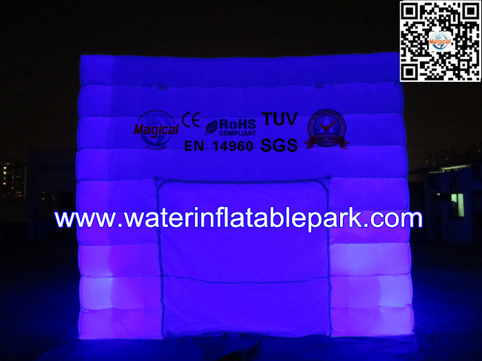 White Oxford Inflatable LED Light Tent / Inflatable Photo Booth Tent For Event