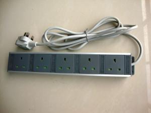 Quality Aluminium Alloy Housing European Power Strip , 5 Receptacle Electric Outlet Strips wholesale