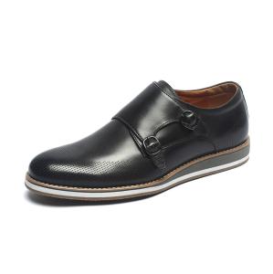 Quality Comfortable Black Mens Genuine Leather Casual Shoes wholesale