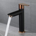 Matte Black Bathroom Vessel Sink Faucet SUS304 Stainless Steel Basin Cold Tap