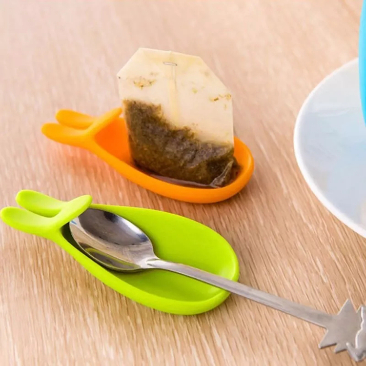 Holder Cute High Quality Silicone Cup Hanging Tool Gift Coffee Tea Spoon Holder Food Grade Silicone Rabbit Tea Bag
