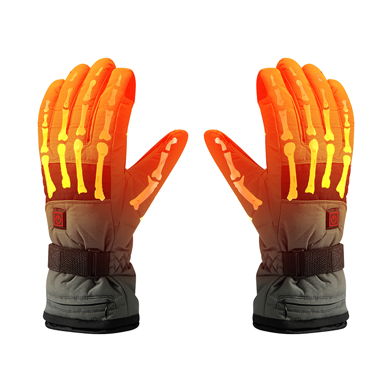 Ski Full Leather Rechargeable Heated Gloves Windproof Waterproof Women Ski