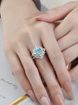 Synthetic Blue Lab Diamond Jewelry VVS Cushion Cut Engagement Ring