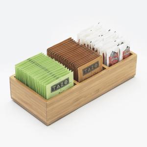 Quality 3 compartment bamboo kitchen packet condiment holder wholesale