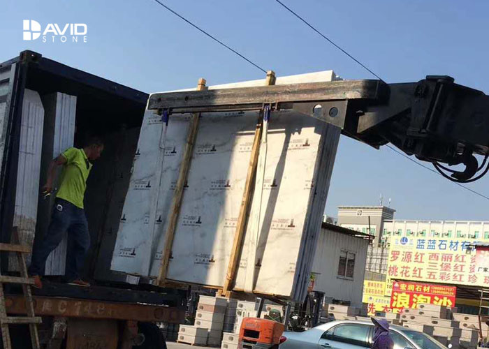 White Marble Natural Stone Slabs For Vanity Tops From Guangxi Quarry Abrasion Proof