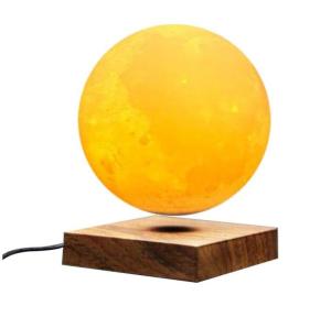Quality square wooden base magnetic floating levitate bottom moon bulb lamp 6inch wholesale