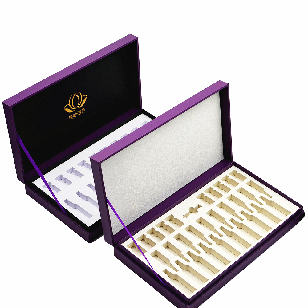 CCNB Skin Beauty Cardboard Cosmetic Box Rigid Kit With Customized Cutouts EVA Inlay
