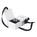 Custom Printed Jewelry Packaging Box With Ribbon / Cardboard Ring Boxes With