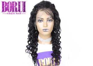 Quality Dyed Brazilian Human Hair Deep Wave Full Lace Wigs With Baby Hair Bleached wholesale