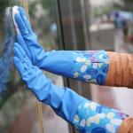 With Beautiful Patterns Extra Long Sleeve Rubber Gloves Household Kitchen Rubber