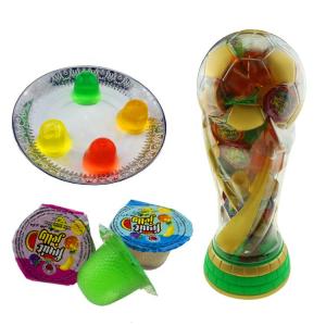 Quality World Cup Shape Fruity Pudding Sweets Apple Strawberry Blueberry Flavor wholesale