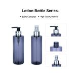 250ml Purple cylindrical smoothwith Silver pump/spary for shampoo lotion bottle