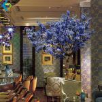 Indoor Decoration Use Artificial Flower Tree , Bluish Violet Blossom Tree