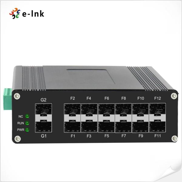 Managed Fiber Switch Industrial L2+ 12x1000X SFP + 2x1000X Gigabit Network