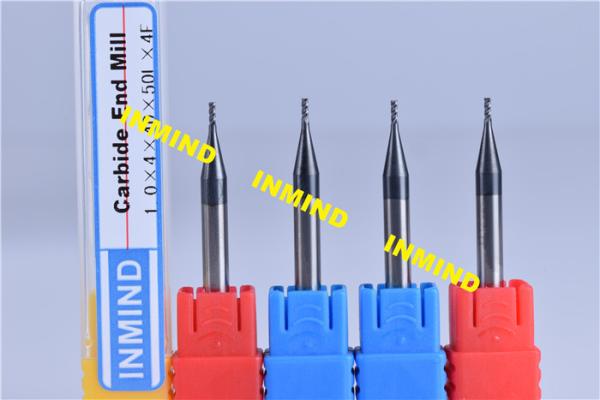 Carbide 0.2 mm Micro Milling Cutters , 2 Flute TiSiN Coating Milling Machine