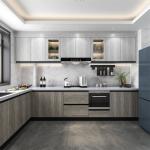 Blum Drawer Accessories for 2022 Gray Kitchen Cabinet in Modern Villa Renovation