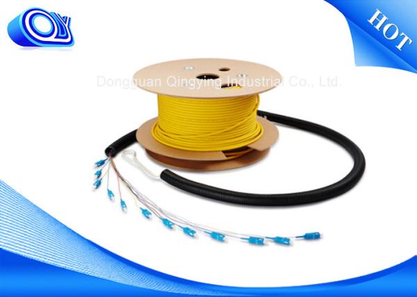 LC Connector Single Mode / Outdoor Armored Fiber Optic Cable / 12 Strand