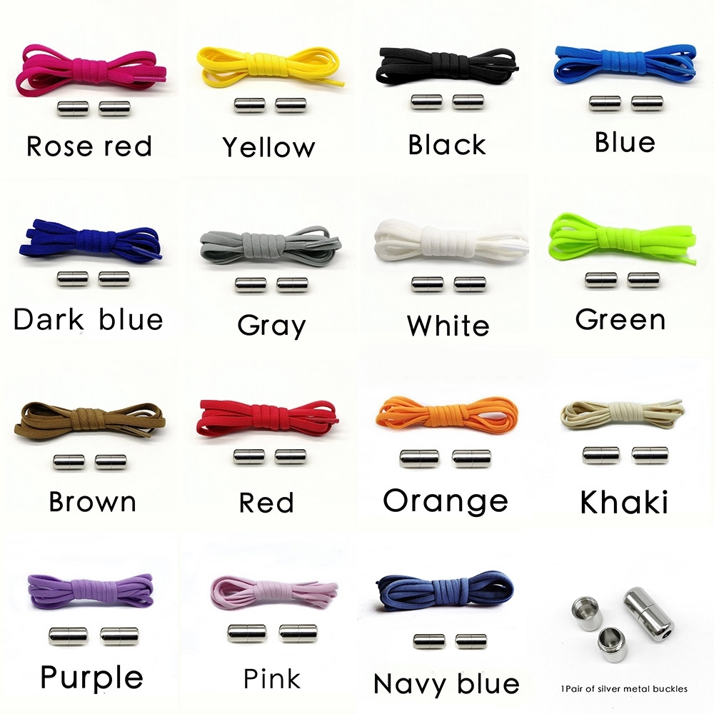 Hot Sale Colorful Athletic Shoe Laces Elastic Flat Shoelaces Lazy Canvas Shoelaces