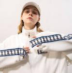 Zip Up Track Hiphop Windproof Soft Stripe Design Casual Stand Up Collar Jacket