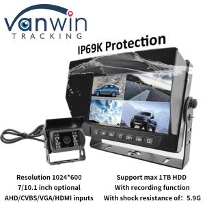 Quality IP69K 7 / 10.1 Inch Waterproof AHD Quad TFT Car Monitor Dispaly For Universal Vehicles wholesale