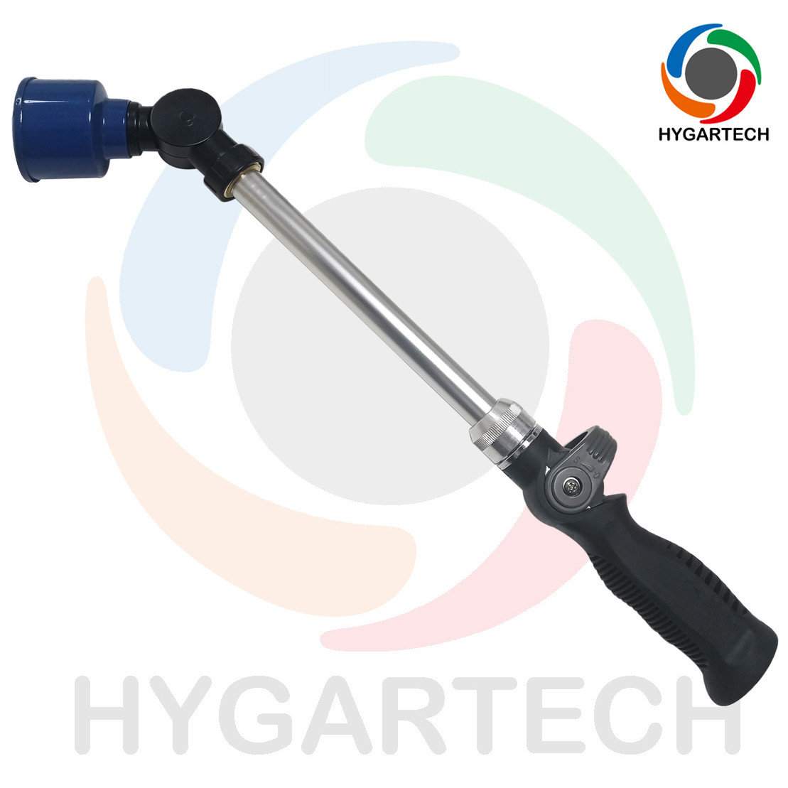 Metal Extended Thumb Control 8-Pattern Hose Nozzle With 20cm metal extended tube with adjustable angle to control spray direction