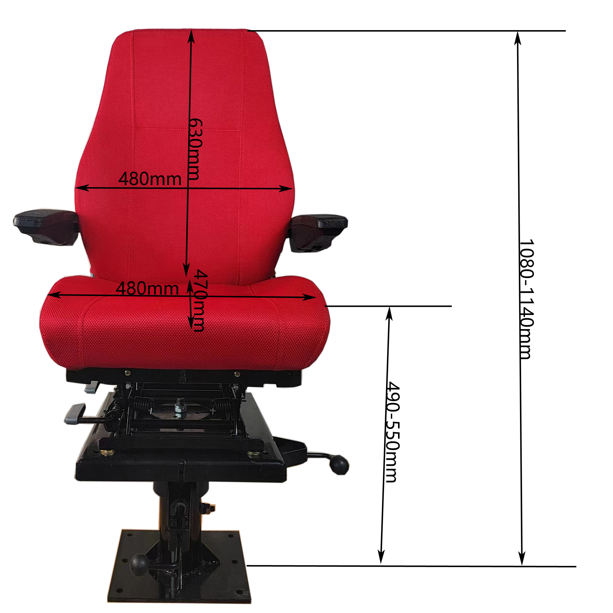 Static Seat S802 China Factory Supply Locomotive Seat With Height Adjustment