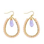 Grape Seeds Drop Shaped Handmade Beads Earring Multi Colors