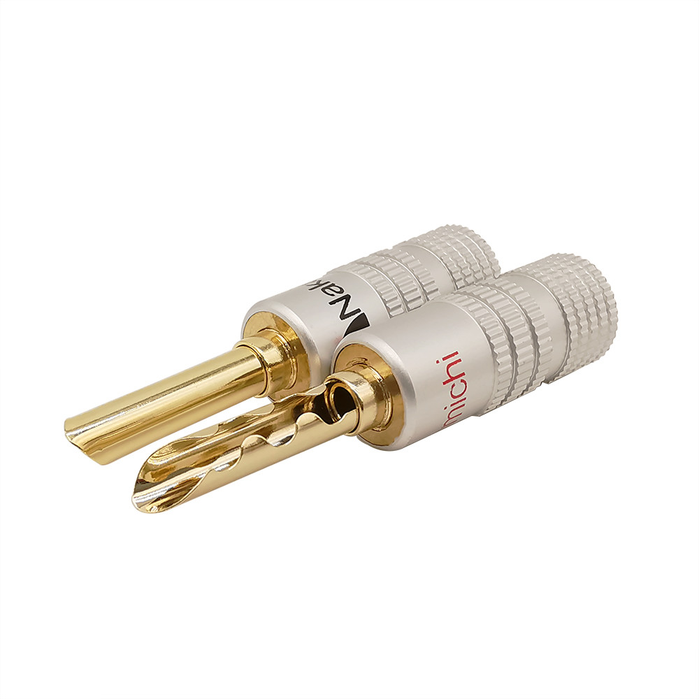 Practical Copper Nakamichi Speaker Plugs , Male Nakamichi Banana Connectors
