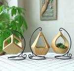 Ceramic and Iron Flower Pot for Garden or Home Decoration