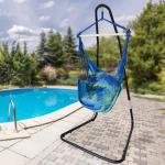 Customized Color Adjustable Metal Curved Hammock Chair Swing Stand for Outdoor