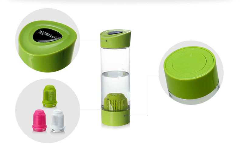 Plastic 550ML BPA Free Mineral Alkaline Water Bottle No Battery No USB Charge