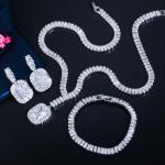 Hot Selling Luxury Leaf Engagement CZ Earring Necklace Bracele Bridal Jewelry
