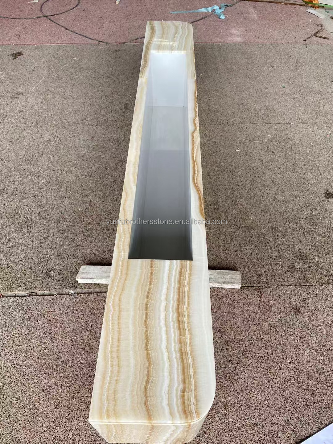 Elegant Living Room Furniture Natural Marble TV Table Stand Set with White Wooden Veins