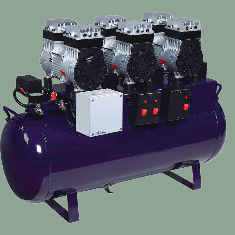 220V AC 50Hz Dental Air Compressor Machine 90L/128L 1-To-6 Practical