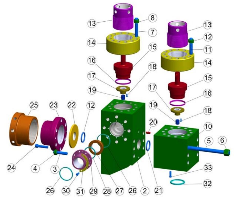 Continental Emsco FB1300/1600 mud pump Fluid end module, FC2200 MUD PUMP LINER, F1000 MUD PUMP PISTON, F800 MUD PUMP