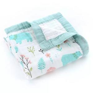 Quality Newborn Essentials Muslin Swaddle Blankets , Bamboo Cotton Gauze Fabric wholesale