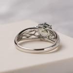 925 Sterling Silver Round Cut 7 MM Moss Agate Ring Personalized Promise Ring