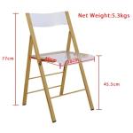 Gold Stainless Steel Frame Transparent Acrylic Chair Folding Wedding Chair For